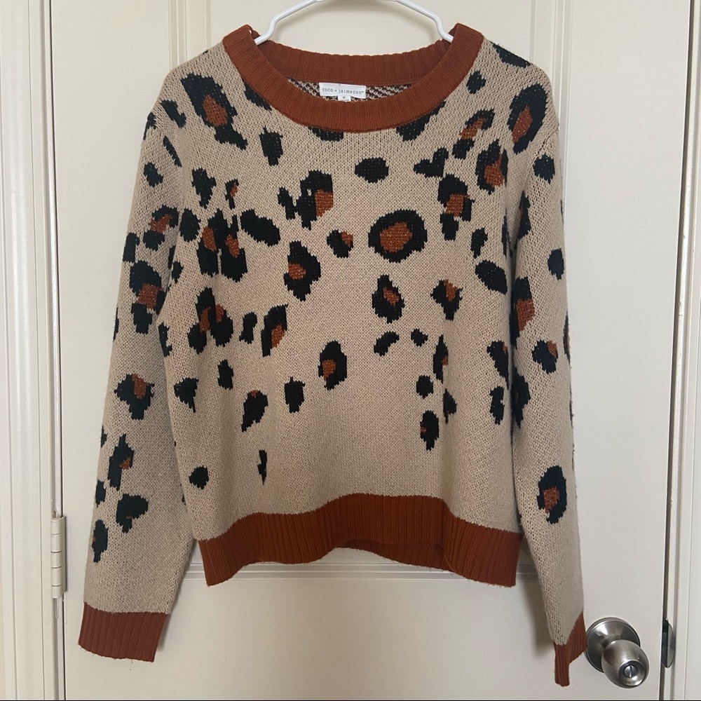 COCO + JAIMESON Leopard Print Sweater